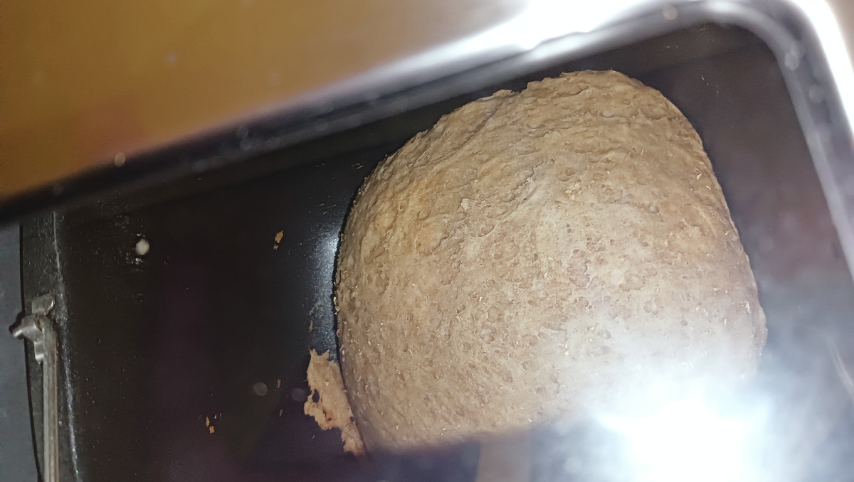 Подглядываю в окошечко хлебопечки)))