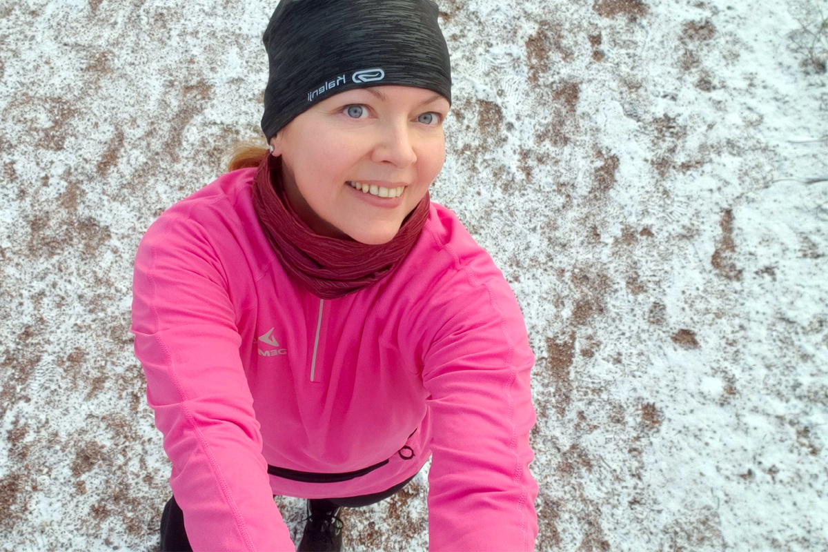 Ваша автор на пробежке. Сегодня у нас снег