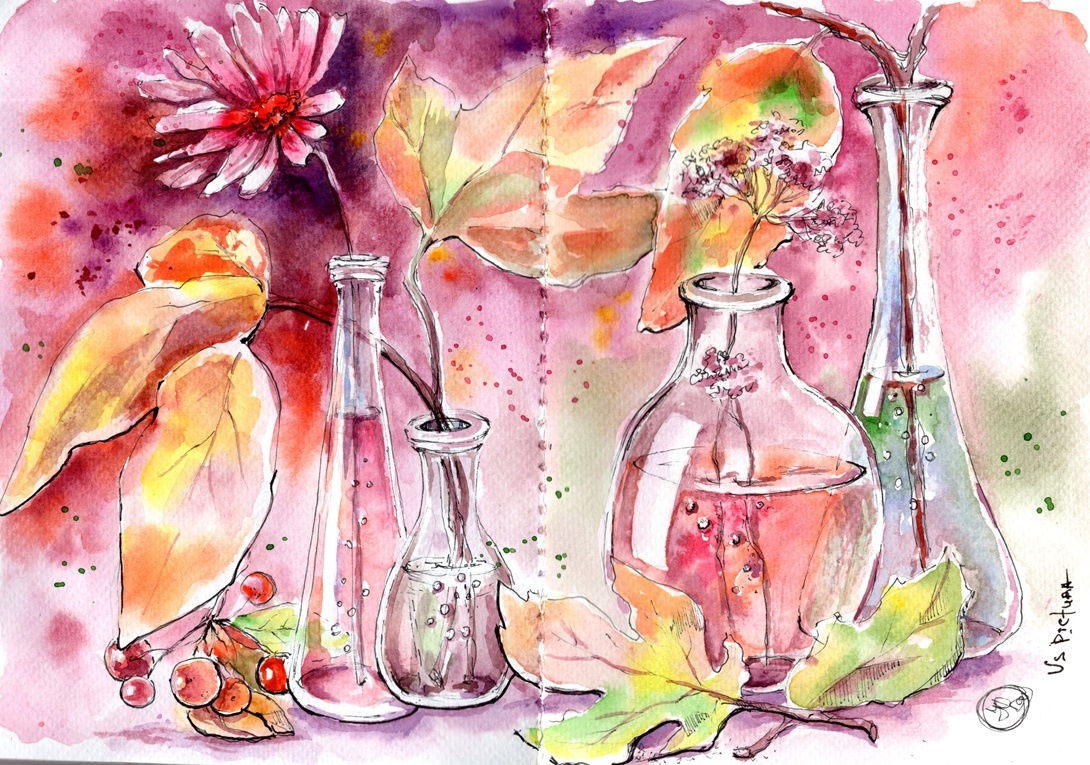 Люблю рисовать на разворотах скетчбуках. И очень люблю, когда получается что-то интересное.