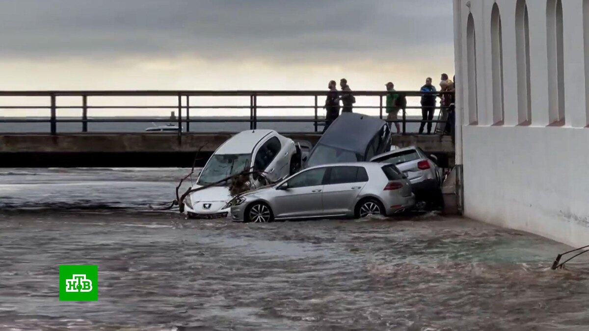    В страдающей от наводнений Испании потоки воды смыли с улиц десятки автомобилей