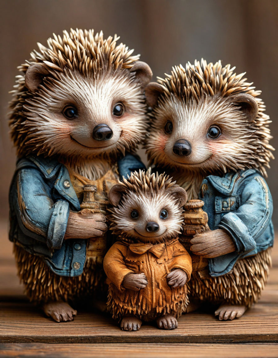 Ежиная семья картинка создана нейросетью