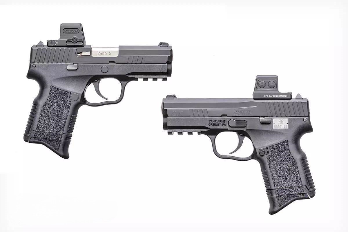 Модель Kahr X9 напоминает оригинальную K9, выпущенную в 1995 году. X9 — это улучшенная версия с насечками на передней и задней частях и текстурированной рукояткой.