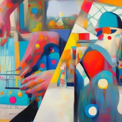 Стилизация строительного фото от ИИ - Стиль "Кандинский"