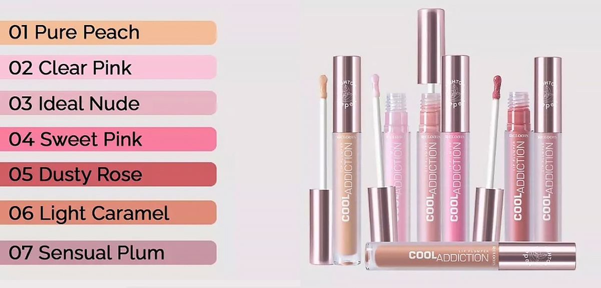 Плампер для губ RELOUIS Cool addiction, оттенки