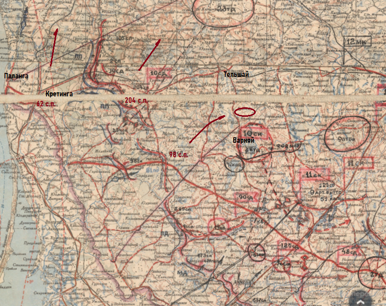 Карта приграничного сражения на 23 июня 1941 года.