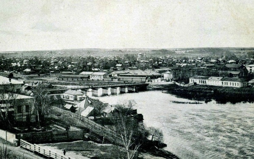  Долгий мост в XIX веке, вид со стороны собора Александра Невского. Фото: Фото:Izhevsk.ru