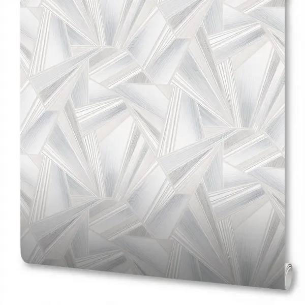 Обои флизелиновые Wallsecret Crystal серо-голубые