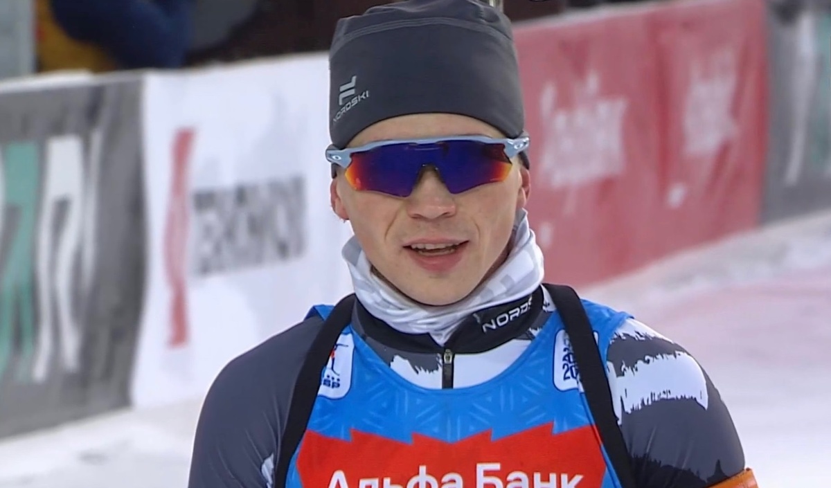 Даниил Серохвостов на финише масс-старта на этапе Альфа-Банк Кубка Содружества.