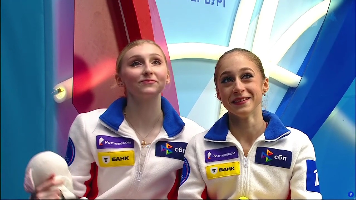 Алина Горбачева и Софья Муравьева. Фото: стоп-кадр прямого эфира "Первого канала"