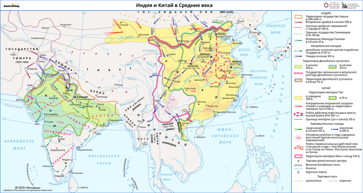 Индия и китай в Средние века 