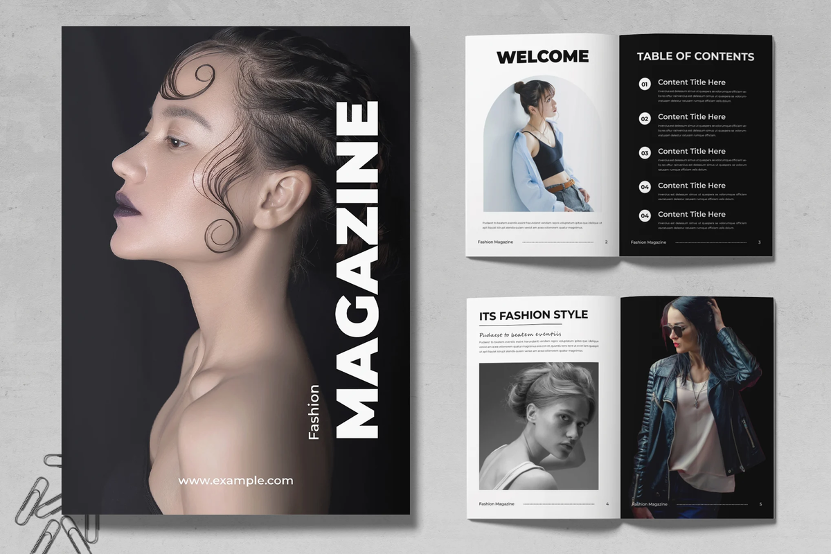 Modern Fashion Magazine Layout - Графические шаблоны для печати