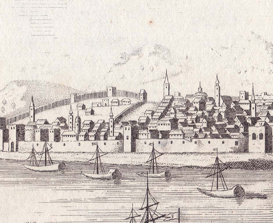 Феодосия, фрагмент гравюры.