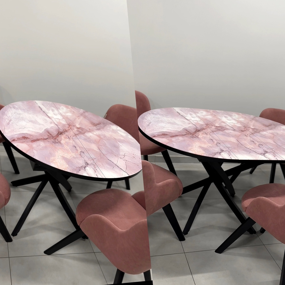 Вариант стола с механизмом «бабочка», который помогает увеличить размер стола