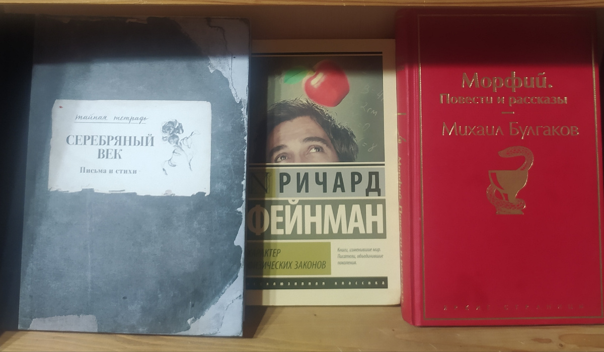 Старшая читает Бродского, Булгакова и Фейнмана. Из личной библиотеки