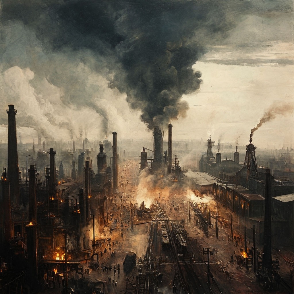 Промышленная революция XVIII – XIX вв. по версии ИИ.