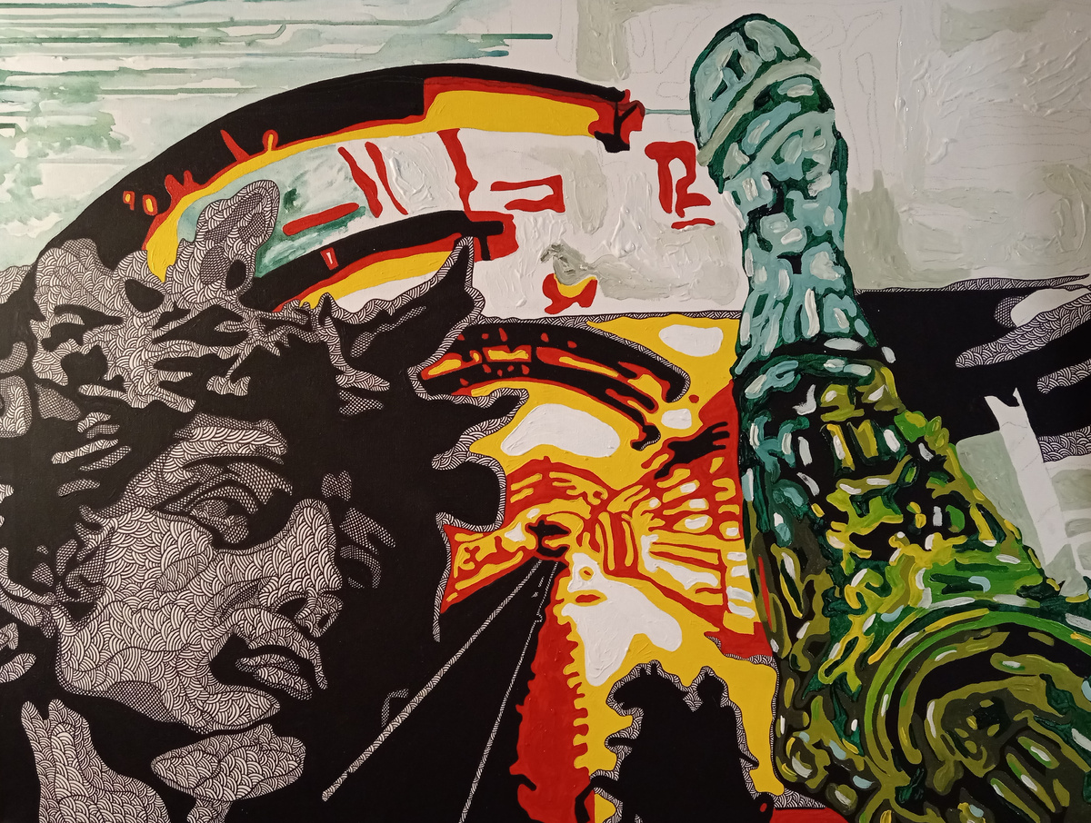 Художник Арсений Власов, картина "Человек с крыльями", холст-акрил, 120х100 см 