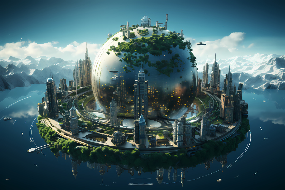 Фантастическая иллюстрация современного мира.