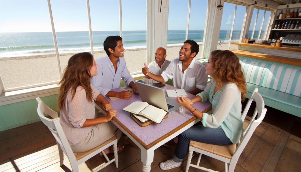    Вдохновляющая встреча друзей за чашкой кофе