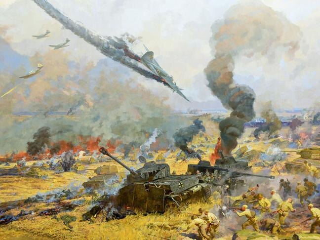 Фрагмент полотна диорамы «Огненная дуга»