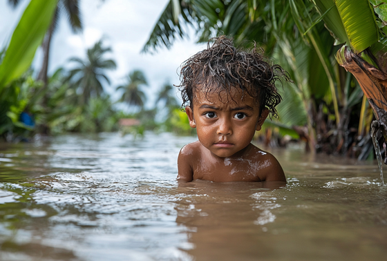    Наводнение в Тувалу в представлении ИИ