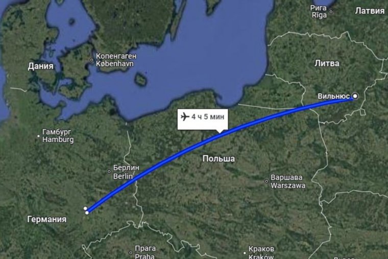 По данным портала FlightAware, самолет вылетел из Лейпцига. Фото: портал FlightAware