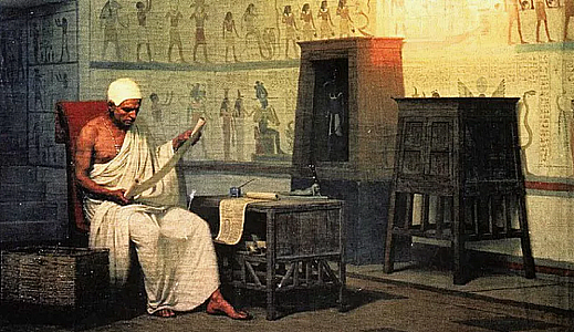 В кресле сидит мужчина лет сорока