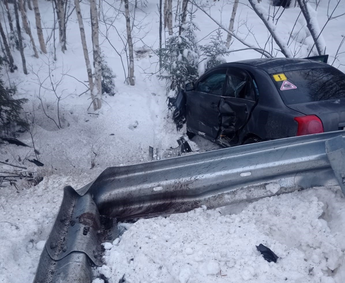    Авария на трассе в Карелии. Фото: ГАИ Карелии