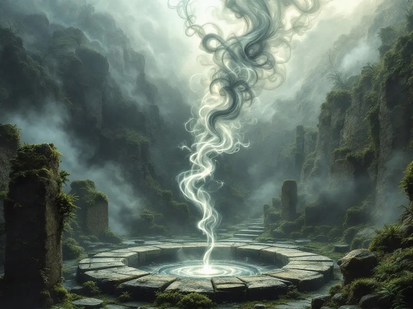 Спирали таинственного дыма поднимаются к небу