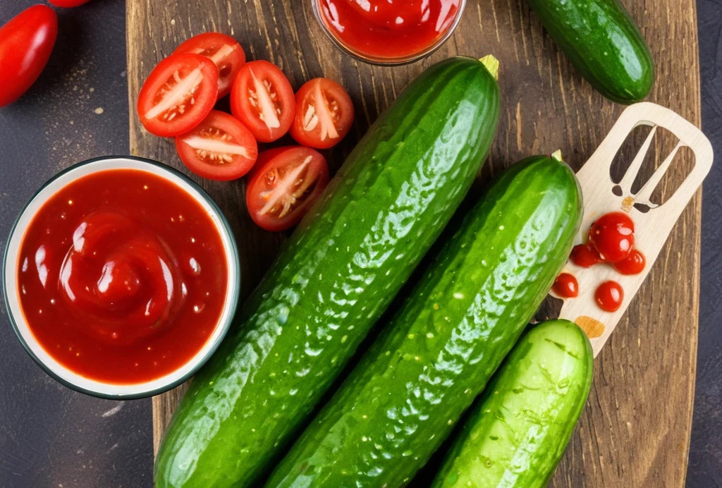 Огурцы с кетчупом