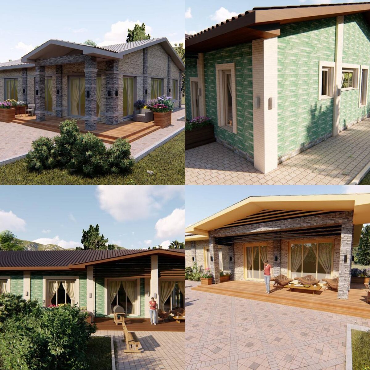 Концепции отделки фасада, которые были у Заказчика на момент обращения к нам.