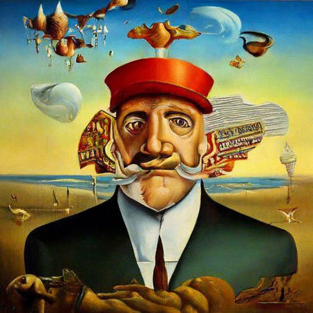 Сборщик налогов в стиле С. Дали в представлении искусственного интеллекта