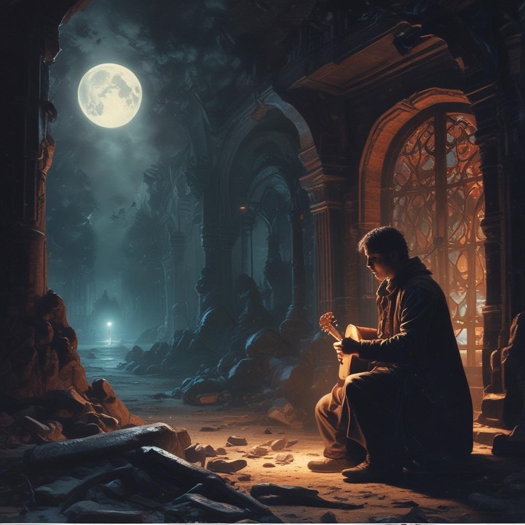 / полуночник играет на гитаре/