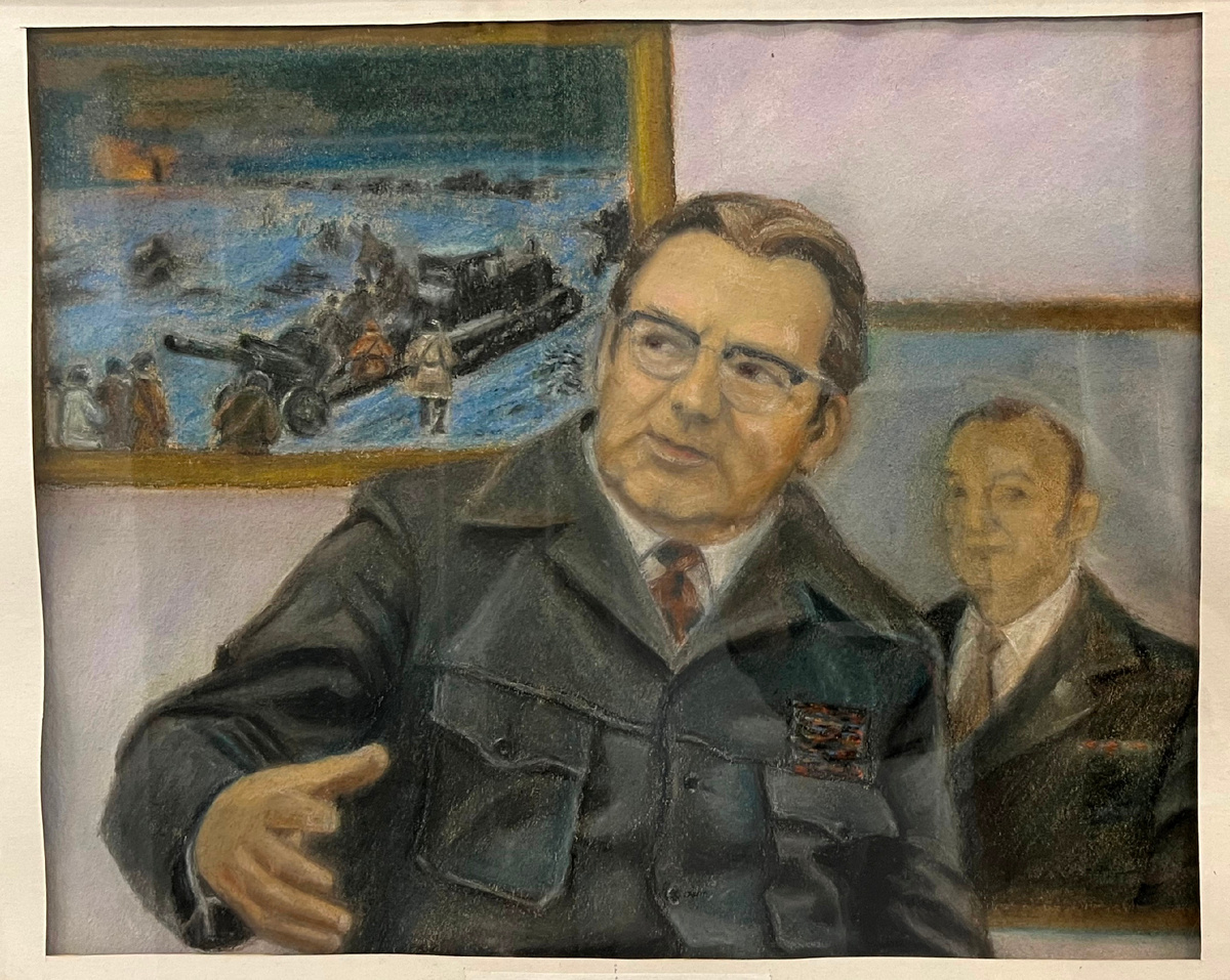 «Портрет художника фронтовика Н.Н. Дулова», В.И. Ломанов, 1993 г., бумага, пастель