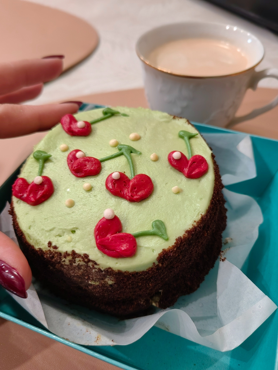 Бенто-торт "вишня-шоколад"