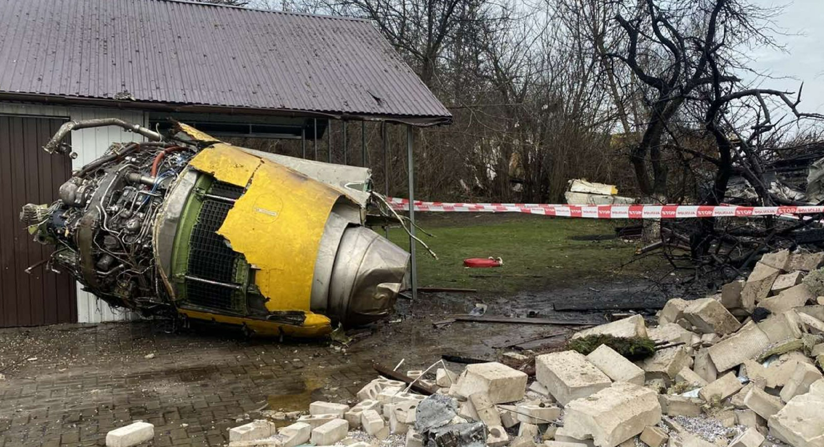 Место падения самолёта, Вильнюс. Фото с сайта delfi.lt. Листайте галерею