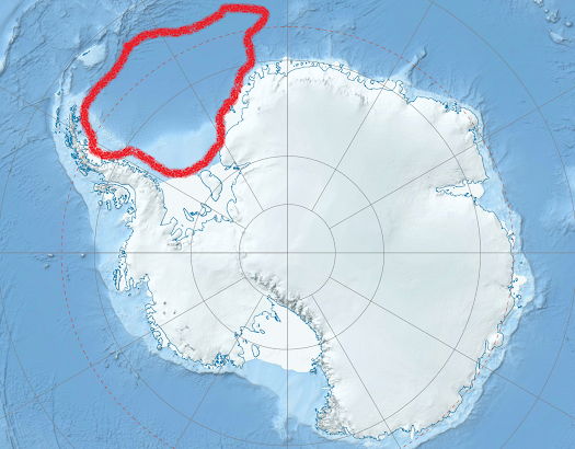 Море Уэделла на карте