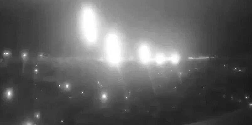 Кадр видео удара по Днепропетровску