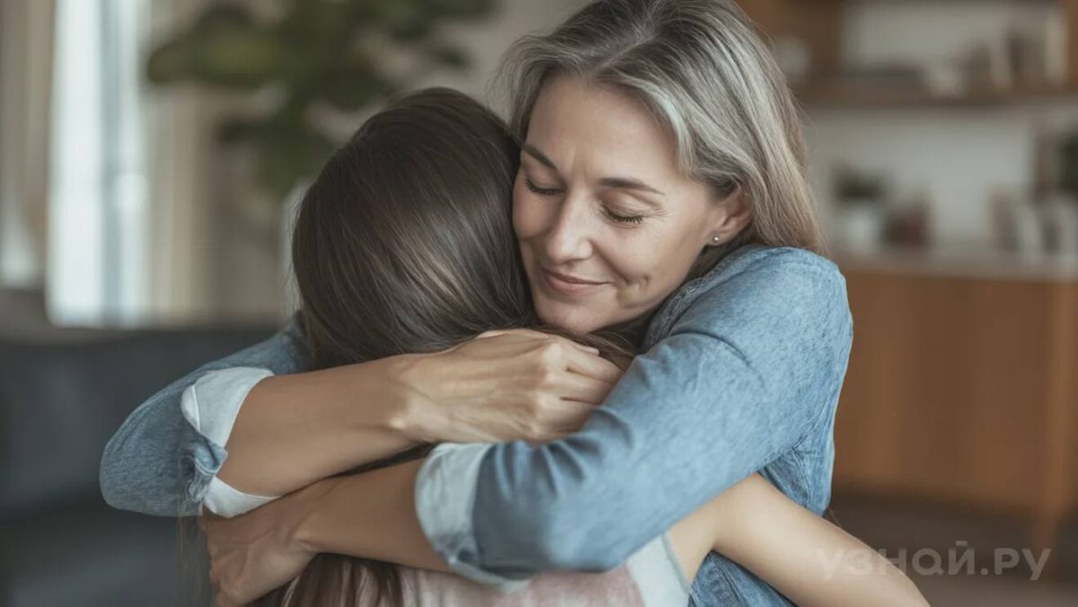     Женщина обнимает свою дочь © Изображение создано нейросетью Midjourney