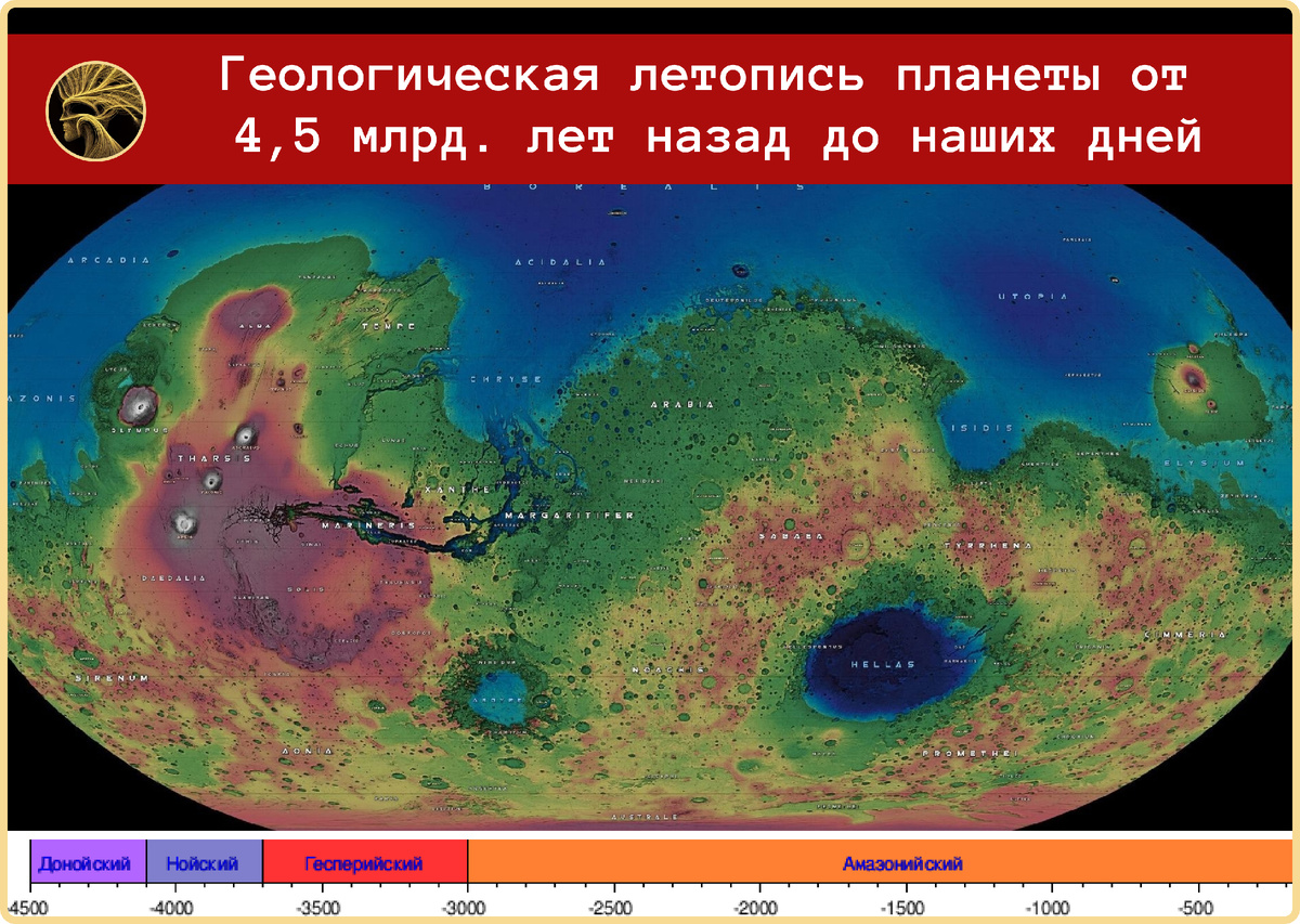 Карта древнего Марса