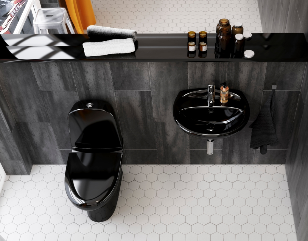 разводы и пятна - лучший друг черной сантехники