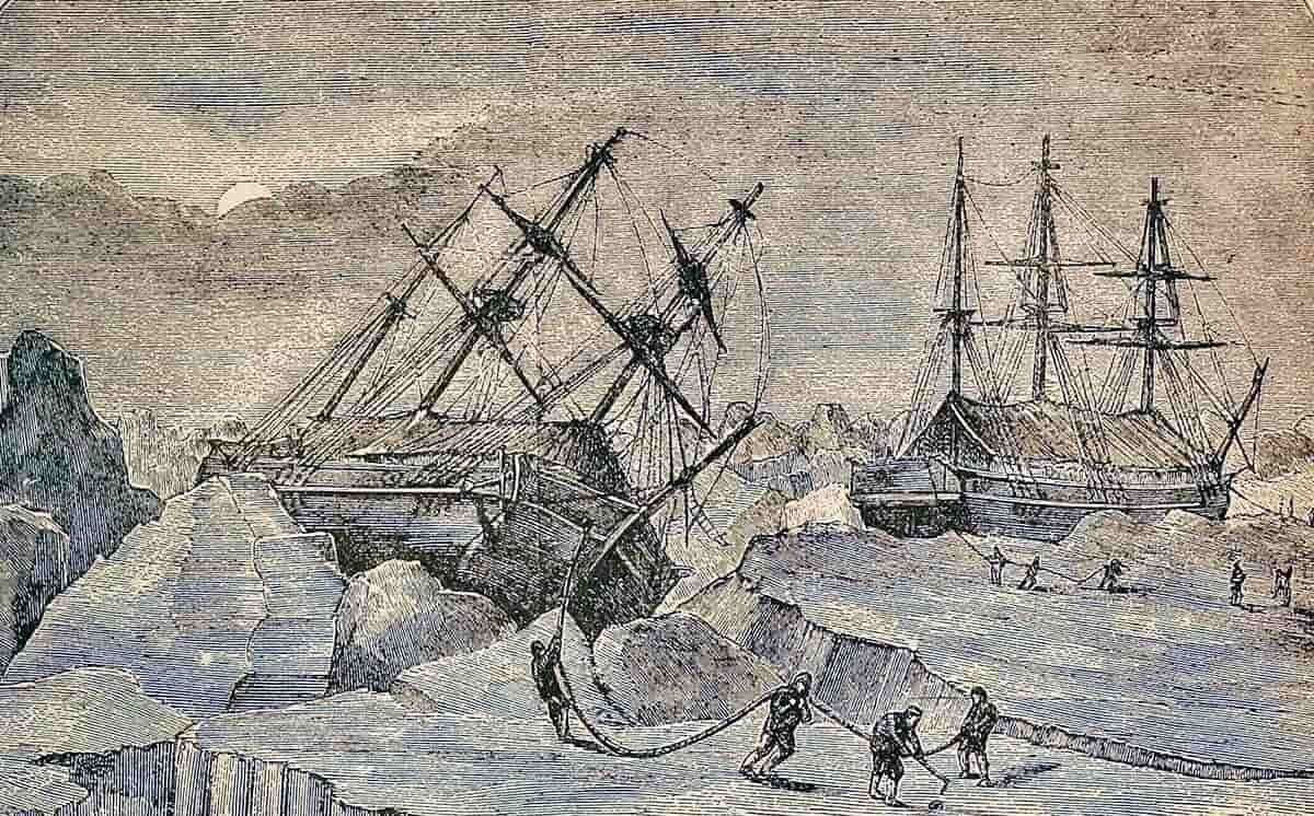 «Террор» и «Эребус» Хайда, Болдуина и Гейджа, 1874 г., Encyclopedia Britannica
