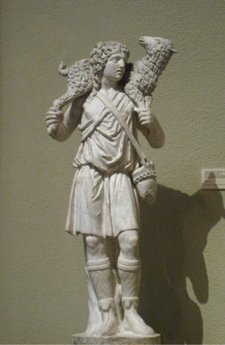 Скульптура Добрый Пастырь.IV век. Музей Пио-Кристиано. Ватикан.