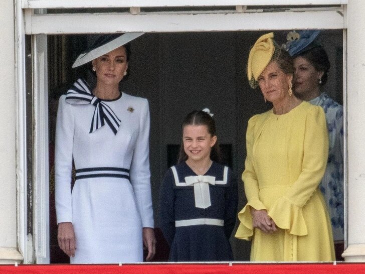 Принцесса Уэльская смотрит на парад Конной гвардии, июнь 2024 года