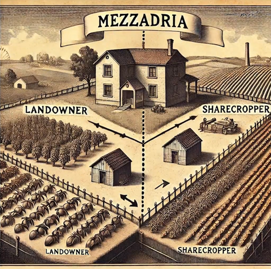 Меццадрия – система долевого владения урожаем, действовавшая в Италии до 1970-х годов