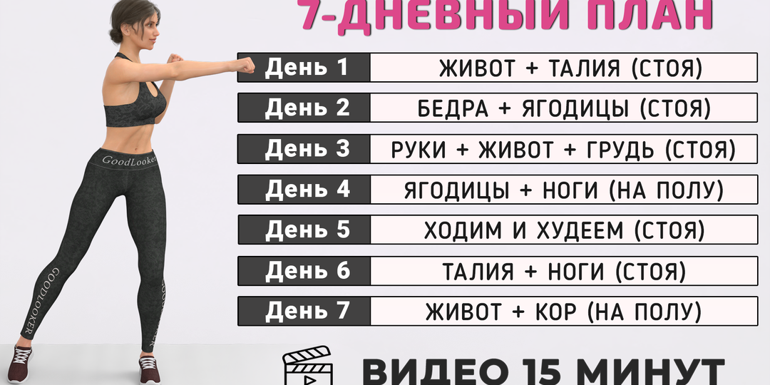 7 простых тренировок: 15 минут на каждый день (для новичков)