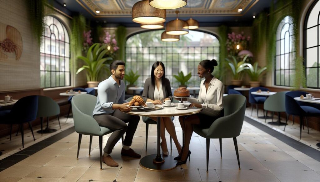    Друзья-предприниматели за чашкой кофе