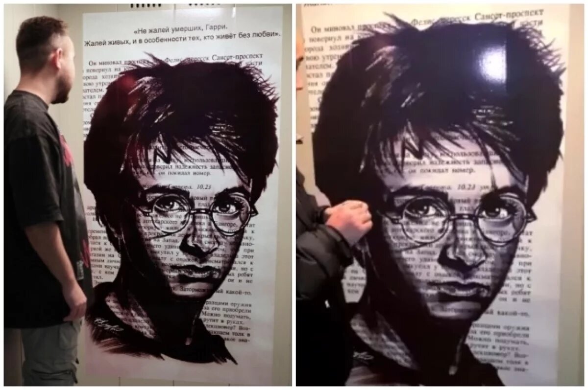    Кузбасский художник создал арт-объект с Гарри Поттером в лифте дома