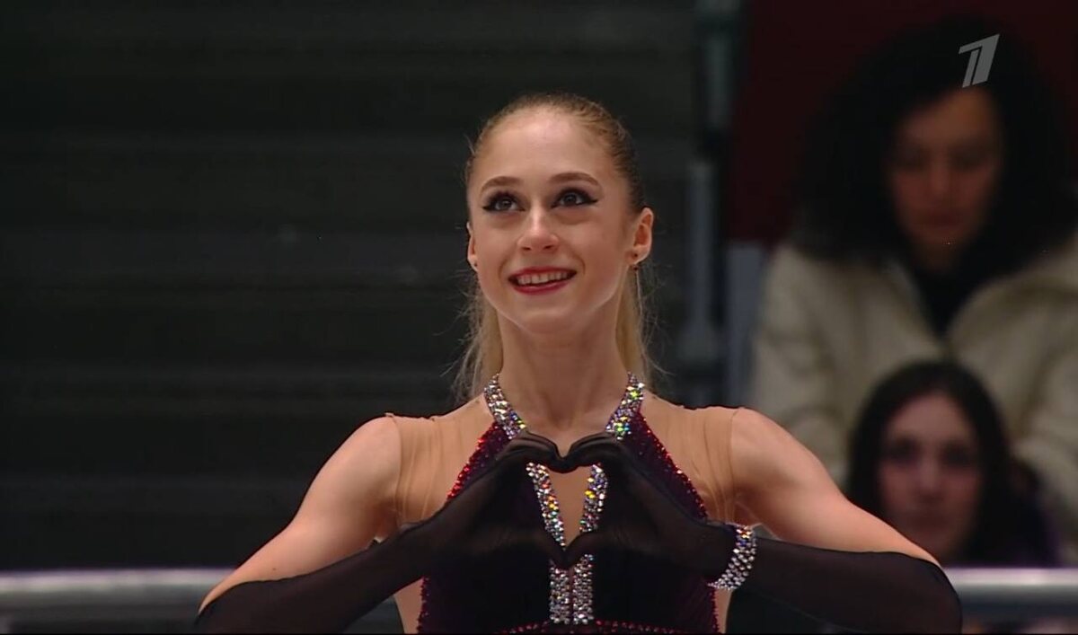 Этап Гран-при в Санкт-Петербурге. Скриншот из трансляции Первого канала.