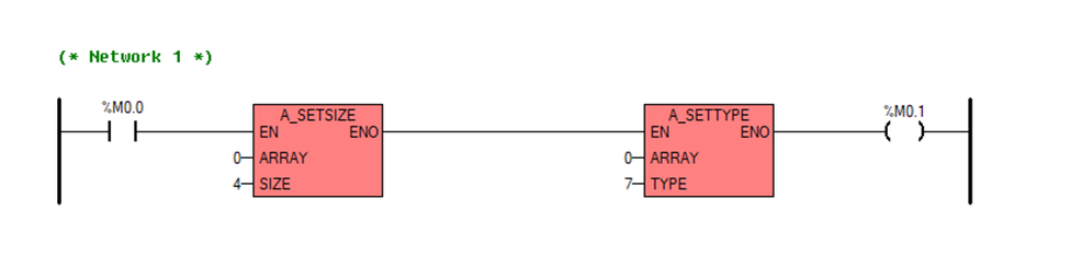 Рис.2 Параметры массива