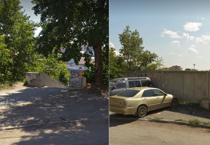 Фото спуска в 2020 году (слева) и 2023 году (справа), Яндекс Карты.